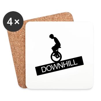 Unicycle, Downhill, A, wheel, unicycle rider,bike - Coasters (set of 4) - white - Front