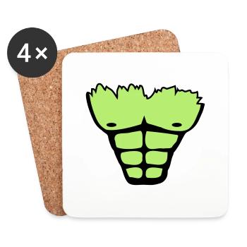 muscle_chest_wu2 - Dessous de verre (lot de 4) - blanc - Devant