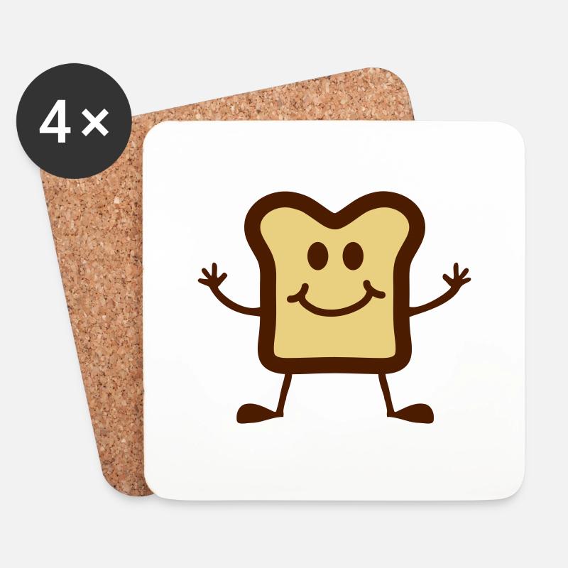 Funny Toast - Untersetzer (4er-Set) - Weiß