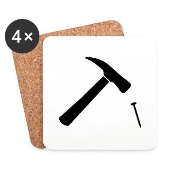 Hammer And Nail - Untersetzer (4er-Set) - Weiß - Vorne