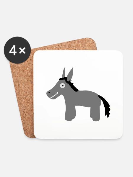Donkey - Untersetzer (4er-Set) - Weiß