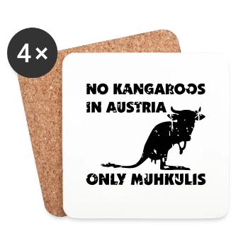 Kangaroo - Dessous de verre (lot de 4) - blanc - Devant
