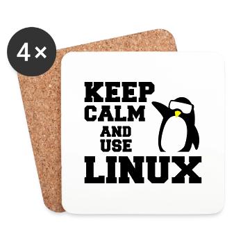 keep calm use linux - Coasters (set of 4) - white - Front