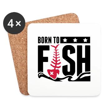 born_to_fish_fe2 - Untersetzer (4er-Set) - Weiß - Vorne