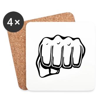 m1_fist - Untersetzer (4er-Set) - Weiß - Vorne