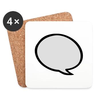 speech bubble - Coasters (set of 4) - white - Front