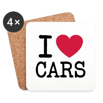 I love cars - Untersetzer (4er-Set) - Weiß - Vorne