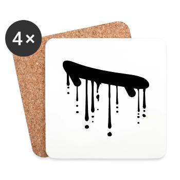 skateboard tropfen graffiti design skater sprung s - Untersetzer (4er-Set) - Weiß - Vorne