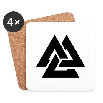 Valknut Wikinger skandinavisches Symbol von Odin - Untersetzer (4er-Set) - Weiß - Vorne