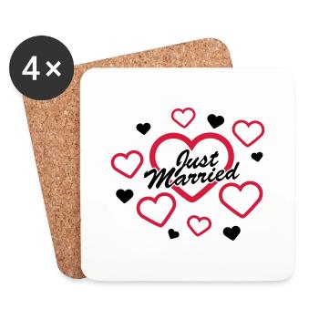 Just Married Design - Dessous de verre (lot de 4) - blanc - Devant