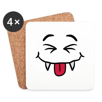 Visage de vampire drôle de bande dessinée vilain m - Dessous de verre (lot de 4) - blanc - Devant