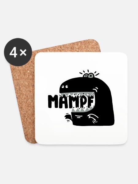 Super hungriger Mampf-T-Rex! - Untersetzer (4er-Set) - Weiß