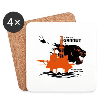 Gannet North Sea Oil Rig Platform Aberdeen - Coasters (set of 4) - white - Front