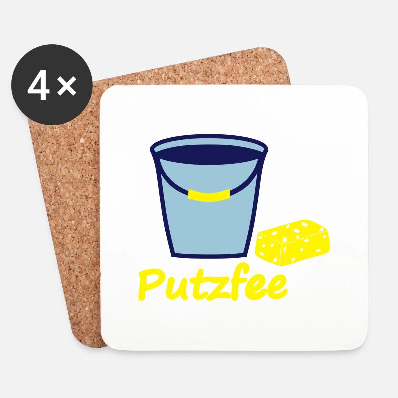 Putzfee - Untersetzer (4er-Set) - Weiß