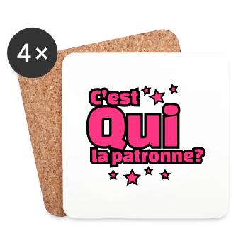 C'EST QUI LA PATRONNE? - Dessous de verre (lot de 4) - blanc - Devant