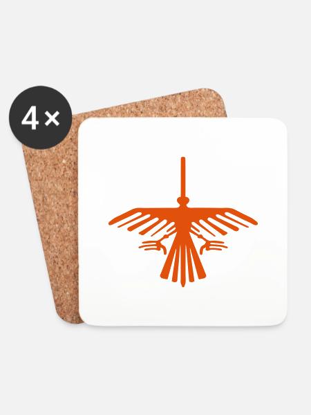 Nazca-Geoglyphen-Adler-Kolibri - Untersetzer (4er-Set) - Weiß