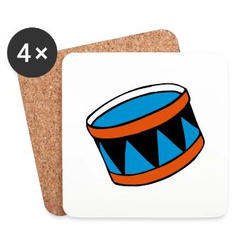 drums - Trommel - Untersetzer (4er-Set) - Weiß - Vorne