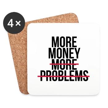 More money more problems - Coasters (set of 4) - white - Front
