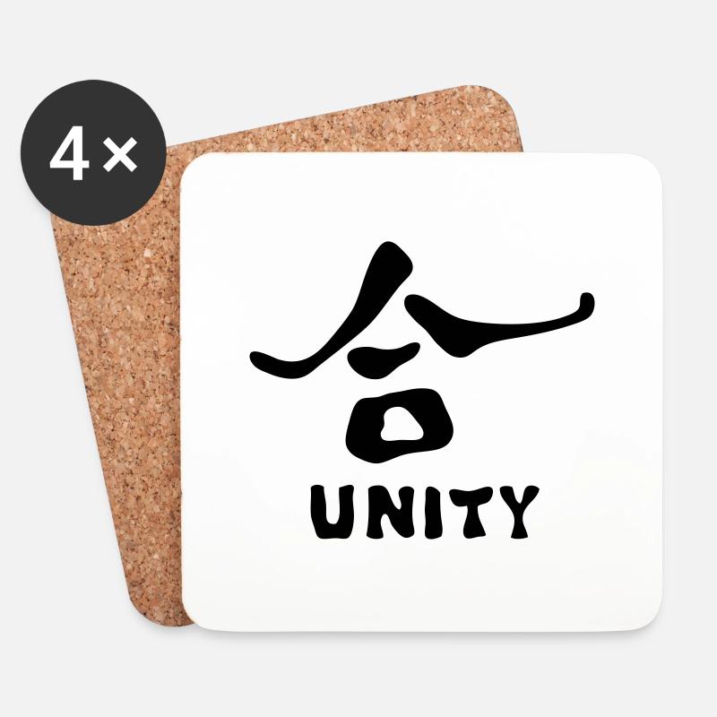feng shui symbol unity union unite - Coasters (set of 4) - white