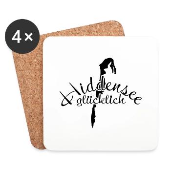 Hiddenseeglücklich - Untersetzer (4er-Set) - Weiß - Vorne