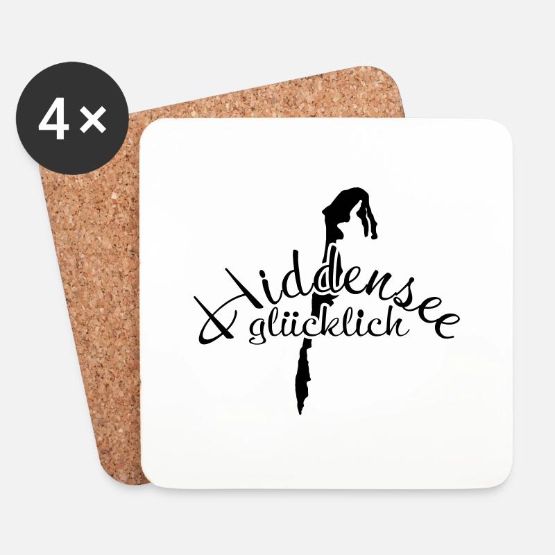 Hiddenseeglücklich - Untersetzer (4er-Set) - Weiß