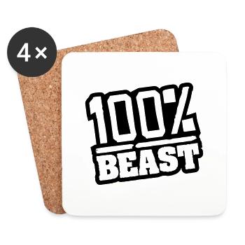 beast_100_hv1 - Untersetzer (4er-Set) - Weiß - Vorne