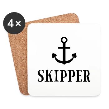 Équipage - Skipper Segeln Charter Mannschaft - 5 - Dessous de verre (lot de 4) - blanc - Devant