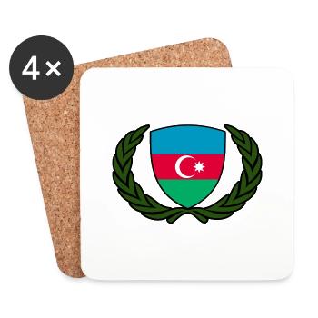 azerbaijan flag coat of arms logo azerbaijan - Coasters (set of 4) - white - Front