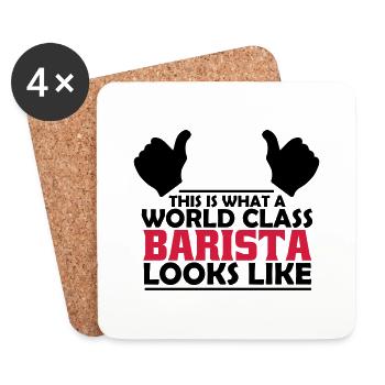 world class barista - Coasters (set of 4) - white - Front