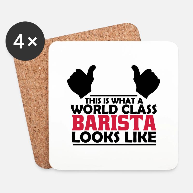 world class barista - Coasters (set of 4) - white