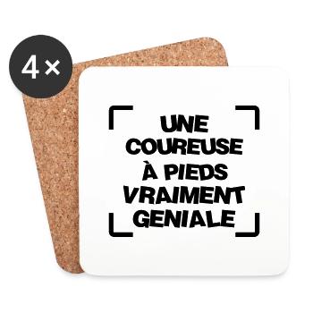 Course à pied / Coureur / Jogging / Running / Run - Dessous de verre (lot de 4) - blanc - Devant