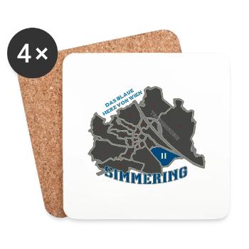 Simmering Wien 11 - Untersetzer (4er-Set) - Weiß - Vorne