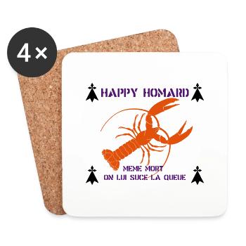 BREIZH HOMARD ! - Dessous de verre (lot de 4) - blanc - Devant