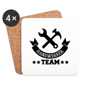 handwerker_team - Dessous de verre (lot de 4) - blanc - Devant