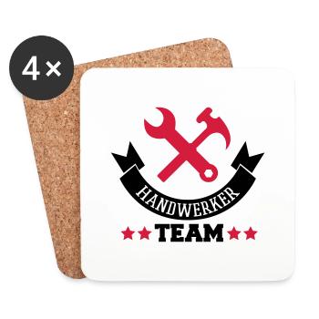 handwerker_team_2 - Dessous de verre (lot de 4) - blanc - Devant