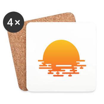 lever du soleil - Dessous de verre (lot de 4) - blanc - Devant