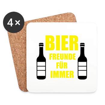 bier_freunde - Untersetzer (4er-Set) - Weiß - Vorne