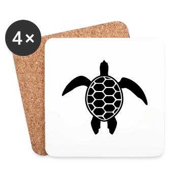 tortue - Dessous de verre (lot de 4) - blanc - Devant