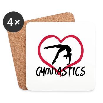 Gymnastics, gymnast, gymnast - Coasters (set of 4) - white - Front