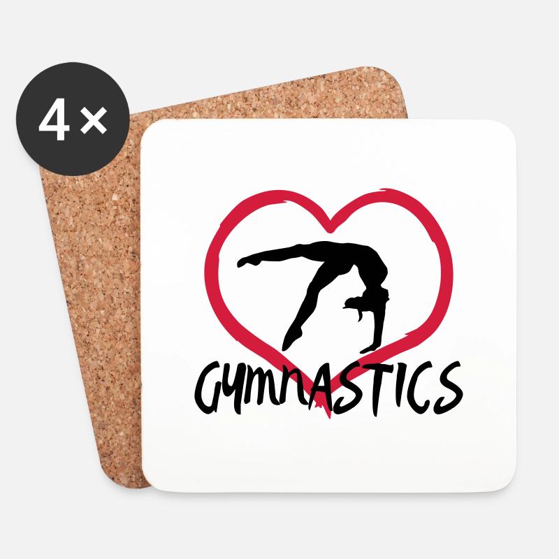 Ginnastica, ginnasta, ginnasta - Sottobicchieri (set da 4 pezzi) - bianco