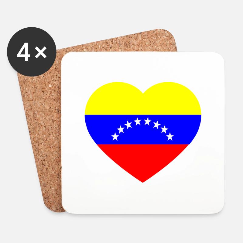 Venezuela liebt Liebe - Untersetzer (4er-Set) - Weiß
