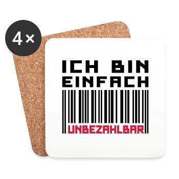 Unbezahlbar (Barcode) - Untersetzer (4er-Set) - Weiß - Vorne