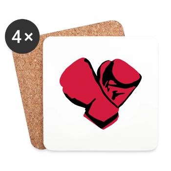 Boxing gloves - Dessous de verre (lot de 4) - blanc - Devant