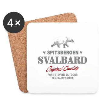 Spitsbergen - Svalbard - Spitzbergen - Polar Bear - Untersetzer (4er-Set) - Weiß - Vorne