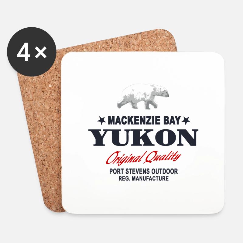 Yukon - Polar Bear - Eisbär - Untersetzer (4er-Set) - Weiß