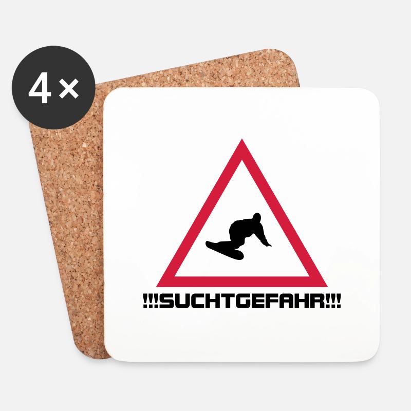 snowboarding suchtgefahr - Untersetzer (4er-Set) - Weiß