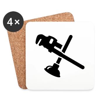 plumber - Coasters (set of 4) - white - Front
