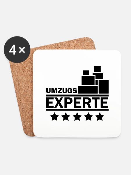 Umzugs Experte - Untersetzer (4er-Set) - Weiß
