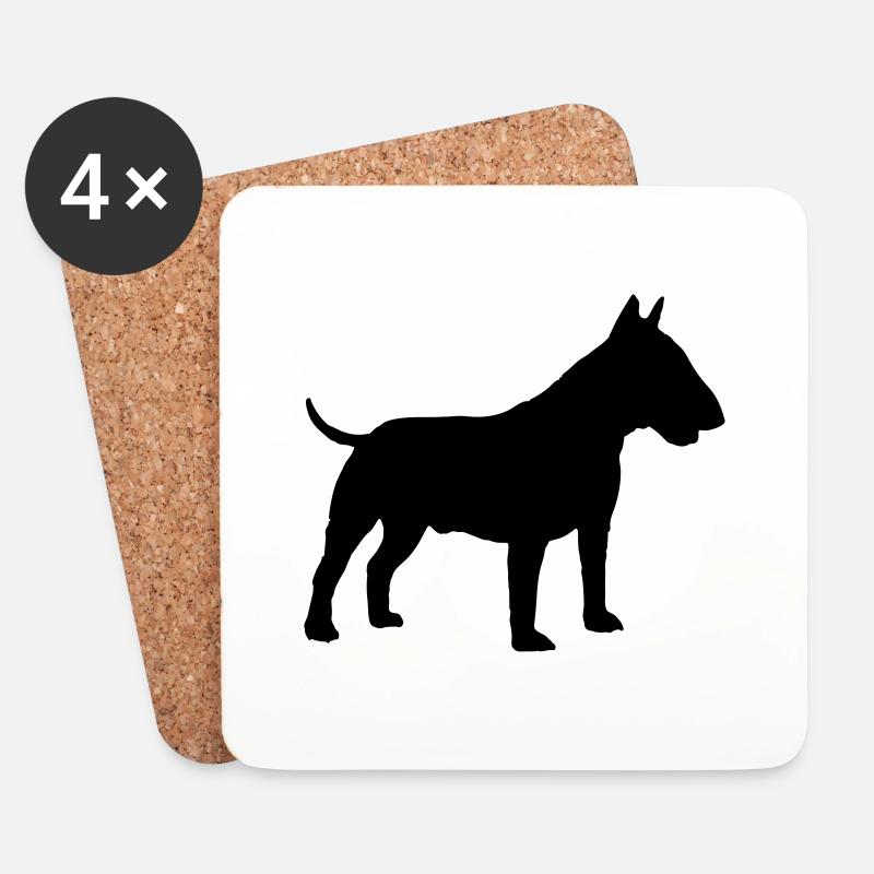bullterrier silhouette dog - Untersetzer (4er-Set) - Weiß