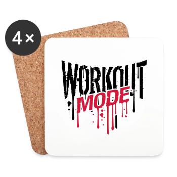 mode d'entraînement graffiti chute gym spray bête - Dessous de verre (lot de 4) - blanc - Devant